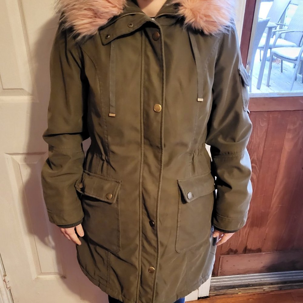 Customizable Faux-Fur-Trim Anorak Coat - Picture 3 of 8